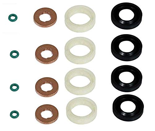 SET OF 4 FUEL INJECTOR SEAL KIT, WASHER, ORING SET FOR ONLY 1.6 TDCi HDi ENGINES 3M5Q9F593DB, 1318562, 1250976, 1483820, 1609848280