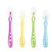 Silicone Baby Spoons, BPA-Free Silicone Baby Spoon Set - 4 Soft Tip Silicone Baby Spoons Set - 2 Bonus Travel Cases & Food Smasher - Great For Self Feeding & Baby Feeding (4 Set, Multicolor)