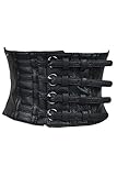 Sexy Womens Black Faux Leather Pin up Wide Waist Belt Corset