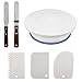 Fixget 10.8'' Cake Decorating Turntable, Rotating Cake Stand Decorating Turntable Supplies with 3 Pcs Decorating Comb/Icing Smoother + 2 Pcs Icing Spatulas with Sided & Angled