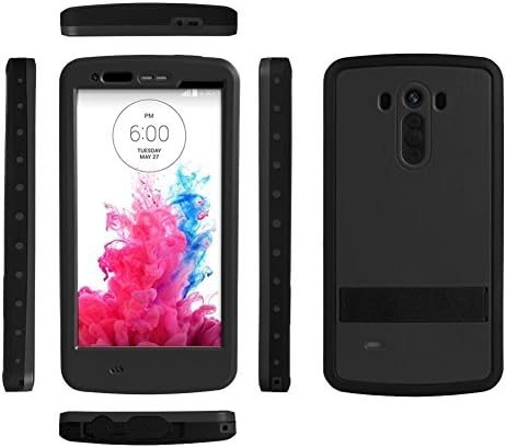 RedPepper LG G3 Waterproof Case, Attached Screen Slim Fitted Waterproof Shock proof Dust proof Dirt proof Snow proof Hard Shell Cover Case for LG G3 D850 D851 D855 VS985 LS990 GHO CS246(Black)