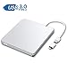 ZSMJ External DVD Drive, USB 3.0 Portable CD DVD +/-RW Burner Slim DVD/CD Writer Player High Speed Data Transfer Optical Drive for MacBook Air, MacBook Pro, Mac OS, PC Laptop (Sliver)