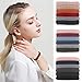 Hair Ties Elastics Bands Ponytail Holders with Cotton and Nylon Cloth Fabric with Thick Soft Stretch Seamless No Crease Damage and Pull for Women Accessories