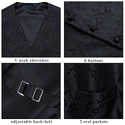 HISDERN Men's Classic Formal Vest Tie Set Paisley