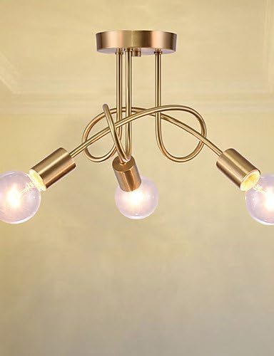 Modern retro luxury Chandeliers 3 heads Copper Multiple rod Ceiling Dome lamp Creative Personality Retro Living Room Dining Room Ceiling light , 110-120v