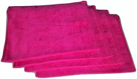 4 Pack 11" x18" Hot Pink Fingertip Towels 100% Cotton - Terry-Velour
