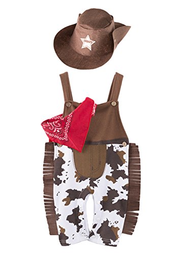 AvaCostume Baby Boys Cowboy 3Pcs Bodysuit Rompers