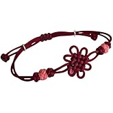Hilufiet Handmade Colorful Rope Knot Bracelet Lucky Peace Knot Adjustable Weaving Bracelet