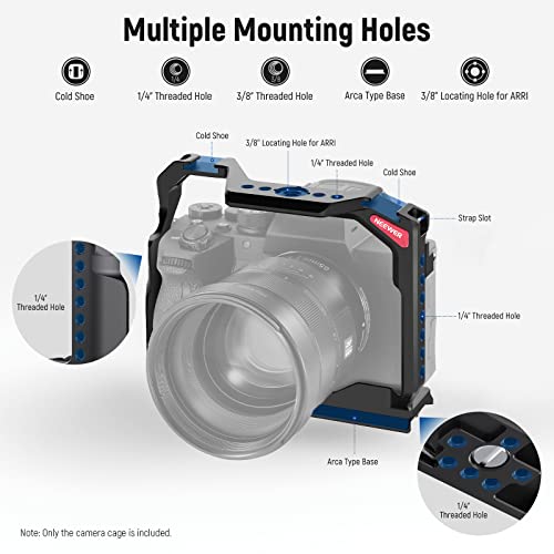 NEEWER Full Camera Cage Compatible with Sony a7 IV/a7R IV/a7S III/a1, Aluminum Alloy Video Camera Rig with Full Access/Arca Type QR Base for Quick Switch, Compatible with DJI RS Stabilizers, CA004