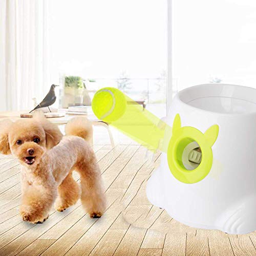 Dporticus Automatic Interactive Dog Tennis Ball Launcher Throwing Machine for Training and Playing,20 Balls