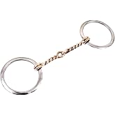 BAR H EQUINE Broken Twisted Wire Copper O Ring Snaffle Bit for Horse Training and Trail Riding