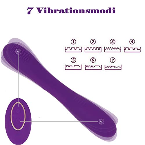 Paarvibrator Vibratoren für Sie mit Stoßfunktion, Sexspielzeug für Paare Vibratoren für Sie Klitoris und G-Punkt 7 Vibrationsfrequenz 100% Wasserdicht Wiederaufladbar, Leise, Lila