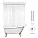 Riyidecor Clawfoot Tub Wrap Around Shower Curtain Liner Freestanding Bathtub All Around 180x70 Inch with Clear Foot Tub Round Surround Oval Extra Wide Metal Shower Hooks Included Heavy Duty