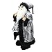 Northlight Standing Santa Claus in Silver and Black with Gifts Christmas Figure, 24