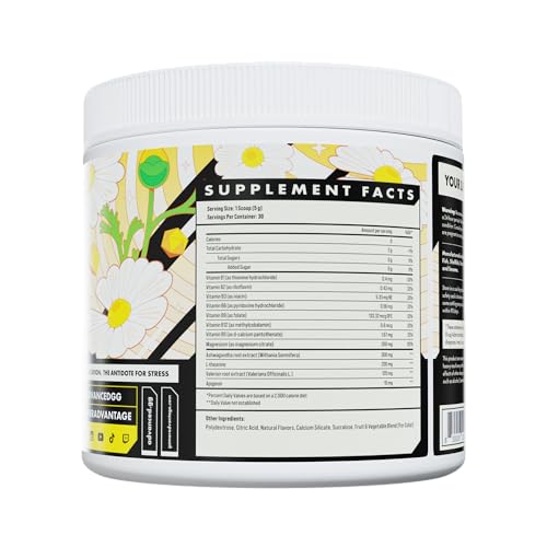 ADVANCED SLEEP – MAGNESIUM SLEEP SUPPLEMENT WITH ASHWAGANDHA AND L-THEANINE – VEGAN, SUGAR FREE, LOW CARB SLEEP DRINK MIX – MELATONIN FREE SLEEP AID (CHAMOMILE)