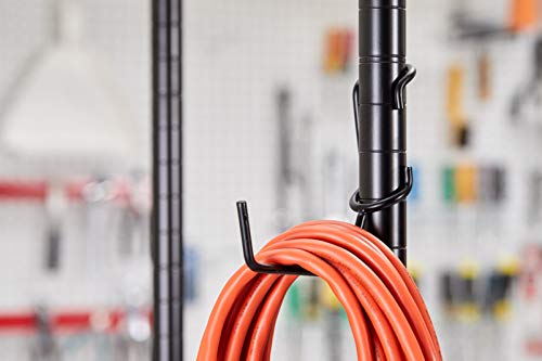Sunway Shelf Pole Hooks 5-Pack | Black Variety Pack | Best Solution for Garage Shelving Storage Organization | Use with Metal or Wire Shelves and Racks | Heavy Duty, Easy Installation