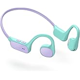 iClever Kids Headphones, Bluetooth 5.4 Air Conduction Open Ear Headphones, Safe Volume 74&85 dBA, Clear Audio, 360° Bending, Ultra-Light Comfortable Kids Wireless Headphones for iPad/Travel/Sports