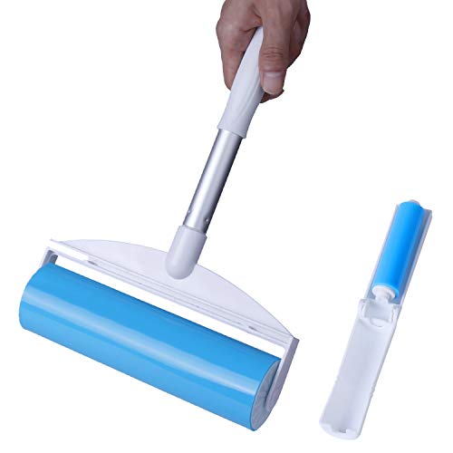 WOWGO Lint Roller, Resuable & Washable Lint Roller, Pet Hair Remover Lint Roller Cleaner for Clothes, Animal Hairs (1 Long-Handled 1Mini) - Thumbnail 7