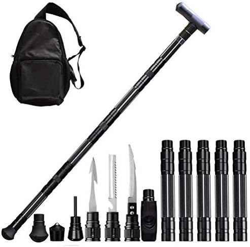 Trekking Sport Trekking Poles Telescopic Trekking Poles Black Easily Adjustable for Ladies and Men, Multifunctional Trekking Pole Stick Four Sticks Six Sticks Car Stick Outdoor Hiking Pole