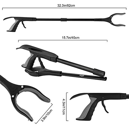 ZOJI Faltbare Greifer,80cm Greifzange aus Aluminium mit Schuhlöffel und Rotierendem Gummigreifer für Senioren Klappbar… – Bild 4