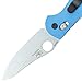 Benchmade - Mini Griptilian 555HG Knife, Sheepsfoot Blade, Plain Edge, Satin Finish, Blue Handle
