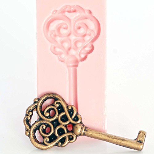 Skeleton Key Silicone Mold Food Safe Fondant, Chocolate, Candy, Resin, Polymer Clay Mold. Flexible easy to use. Jewelry, Craft or Food Mold.