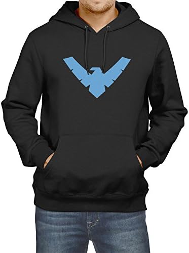 Mens Batman Nightwing Symbol Logo Film Movie Inspired Hoodie Hooded Top All Size (Medium)