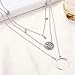 Victray Boho Layered Necklaces Moon Coin Beach Pendant Necklace Chains Fashion Jewelry for Women and Girls(Pack of 2)