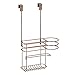 mDesign Over Door Hair Care & Styling Tool Storage Organizer Basket for Hair Dryer, Flat Iron, Curling Wand, Hair Straightener, Brush - Hang Inside or Outside Cabinet, 2 Sections - Venetian Bronze