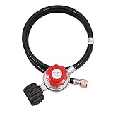 KIBOW 0~30PSI High Pressure Adjustable Propane Regulator with 4FT Hose-Type 1(QCC 1) Connection