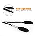 Aulexy Black Stainless Steel Silicone Kitchen Tongs, 2 Pack (9-Inch & 12-Inch)
