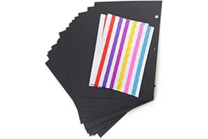 SEEHAN Scrapbook Black Paper Pages,Refill Pages Paper for DIY Scrapbook Photo Album, 20 Sheets / 40 Pages 8.26"x 5.9"(21 x 15cm), with 2 Pcs Sticker Corners