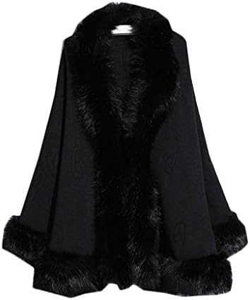 Happyus Women's Wedding Shawls for Bride Fur Wrap Cloak Warm Cape Jacket