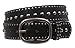 Ladies Oval Buckle Metal Circle Studded Leather Belt