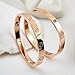 MultiBey 18K Rose Gold Plated Bangle Bracelet, Stainless Steel with Crystal, Screwdriver Opening Love Bracelets for Women and Men (Big/ 7.5