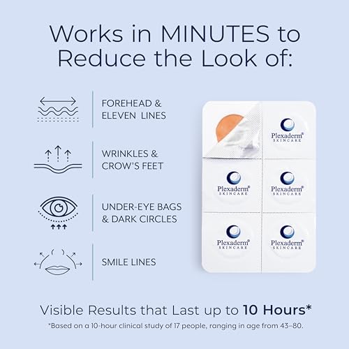 Plexaderm Rapid Reduction Eye Serum - Visibly Reduces Under-Eye Bags, Wrinkles, Dark Circles, Fine Lines & Crow's Feet Instantly, Anti Aging Wrinkle Remover for Face, 30 Single Use Pods