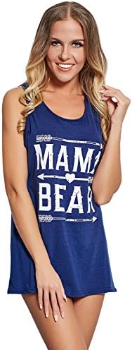 Zxzy Women Casual Sleeveless Mama Bear Arrow Print Tank Tops