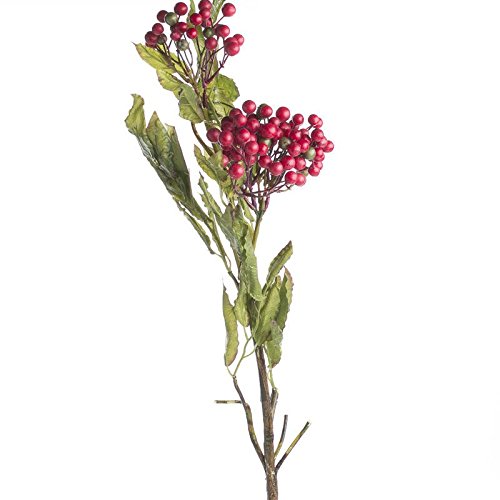 Factory Direct Craft Pair of incredibly realistic Bright Red Artificial Winterberry Sprays for Floral Arranging, Crafting and Embellishing