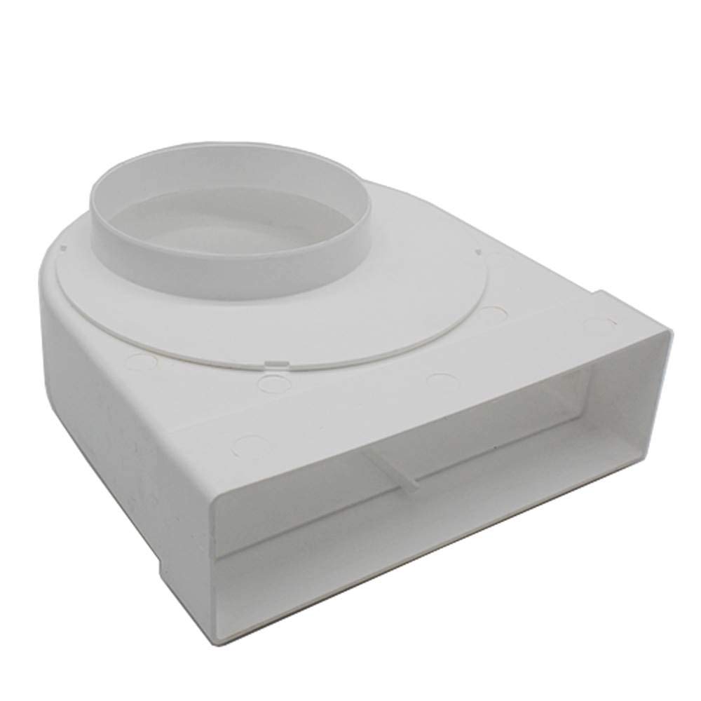 Kair Rotating Elbow Bend Adaptor 204mm x 60mm to 125mm - 5 inch Rectangular to Round 90 Degree Bend Adapter for Converting to Different Size Plastic Ducting Systems โ image 1