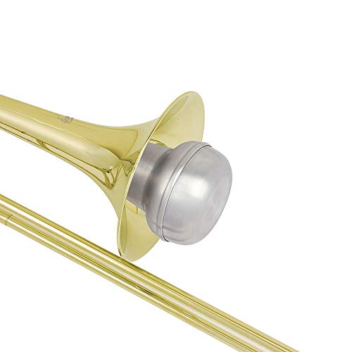 SODIAL 1Pc Light-Weight Practice Trombone Straight Mute Silencer Sourdine Aluminium For Alto Tenor Trombone Silver