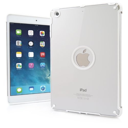 iPad Mini Case, MagicMobile Light Shockproof Transparent Back Cover With Frame Bumper Crystal Clear Hard Plastic - Color White And Screen Protector [ Compatible with Apple Ipad Mini 1, 2, 3 Generation and Smart Cover]