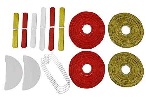 Graduation Party Decorations Black White Red Gold Tissue Paper Pom