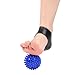 2 Pairs of Gel Heel Compression Sleeves Silicone Heel Care Socks with 1 Spiky Massage Ball for Plantar Fasciitis Pain Relief Cracked Heel Protection Fits in Shoes (White+Black)