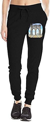 Brooklyn Bridge Women's Sweatpants Jersey Pocket Pant Drawstring Training Sports Yoga Jogger Pants With Pockets