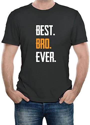 The Teehive Best Bro Ever Brother T-Shirt Dark Grey Heather Large