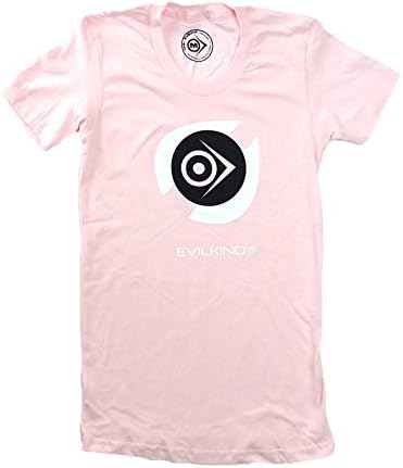 Evilkind Women's Short Sleeve Crew Neck T-Shirt Light Pink (Small)