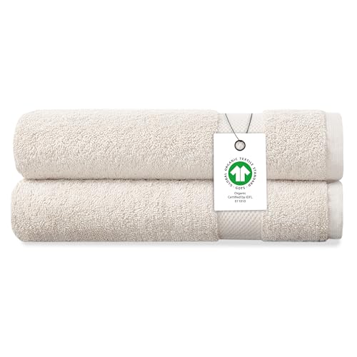 Delara Organic Cotton Luxuriously Plush Hand Towel Pack of 2 | GOTS & OEKO-TEX…