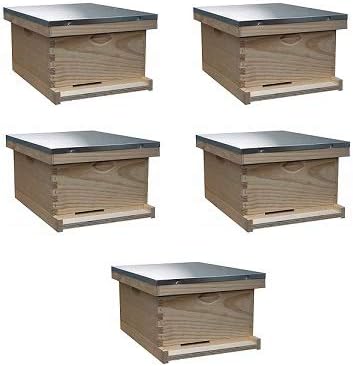 Complete Bee Hive Kit, Unpainted, Assembled, Made in The USA (Fіvе Расk)