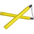 TOPOINT Nunchuck,Safe Foam Rubber Training Nunchucks/Nunchakus with Steel Chain for Kids & Beginners Practice and Training (Yellow)