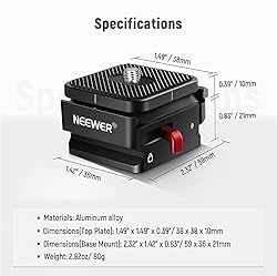 NEEWER Quick Release Plate, Camera Mount Adapter